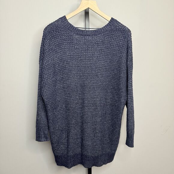 Torrid Waffle Knit Navy Blue V Neck Pullover Sweater Size 2X - Picture 5 of 7